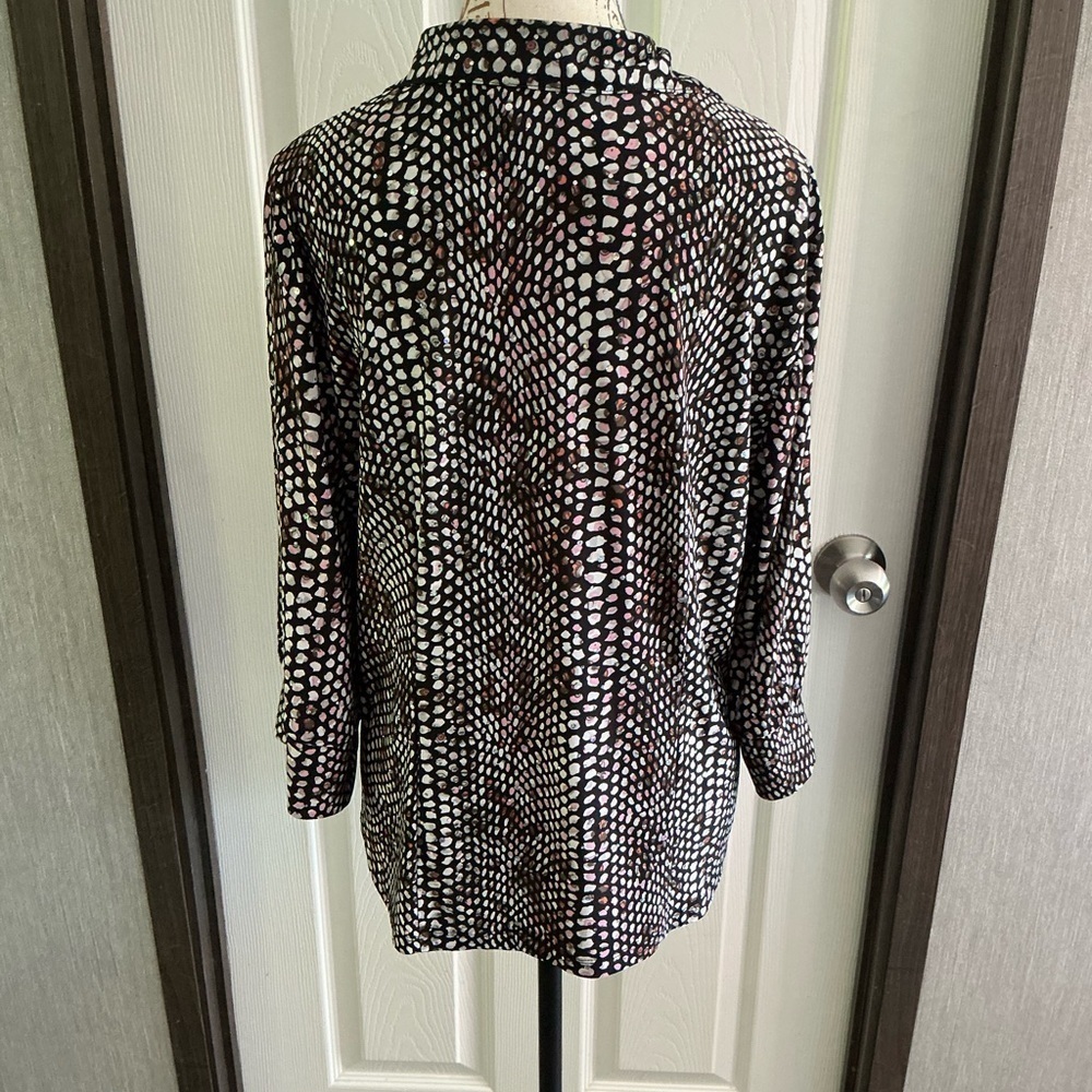 Rebecca Malone Black and White Boxy Button Down Shirt - Picture 7 of 7